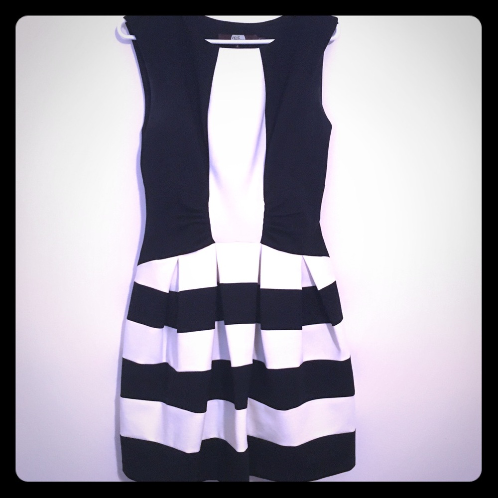 Anthropologie Black and White Striped Dress